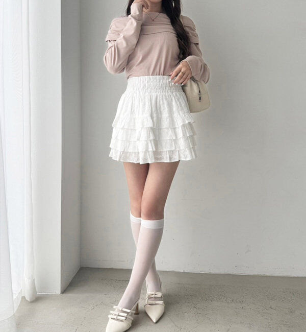  「ティアードフリルミニスカート」|スカート|
