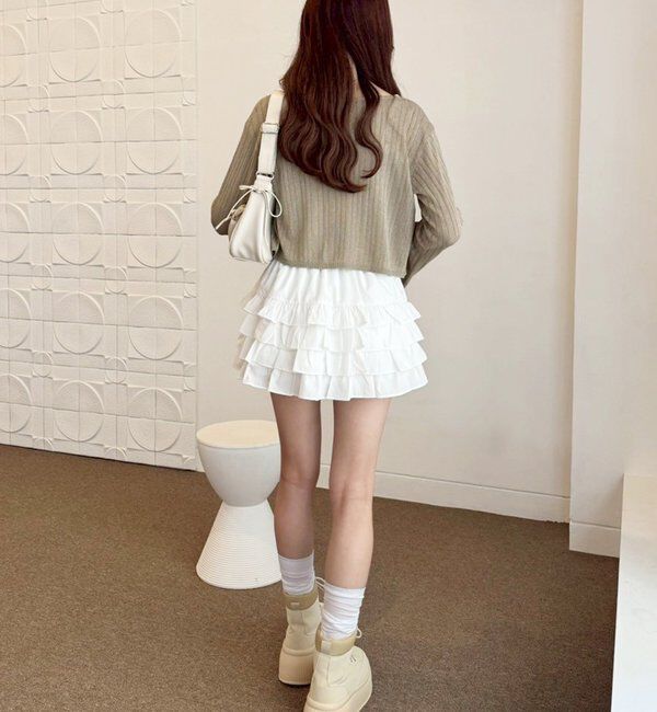  「ティアードフリルミニスカート」|スカート|