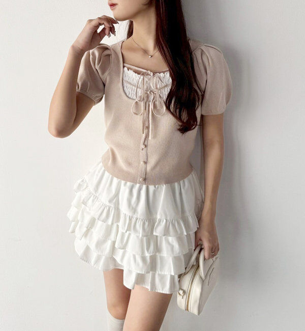  「ティアードフリルミニスカート」|スカート|