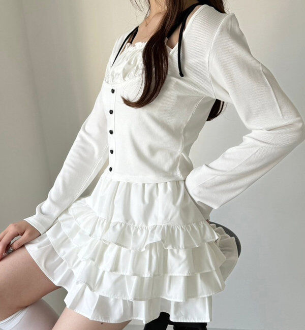  「ティアードフリルミニスカート」|スカート|