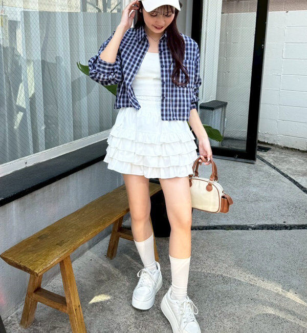  「ティアードフリルミニスカート」|スカート|