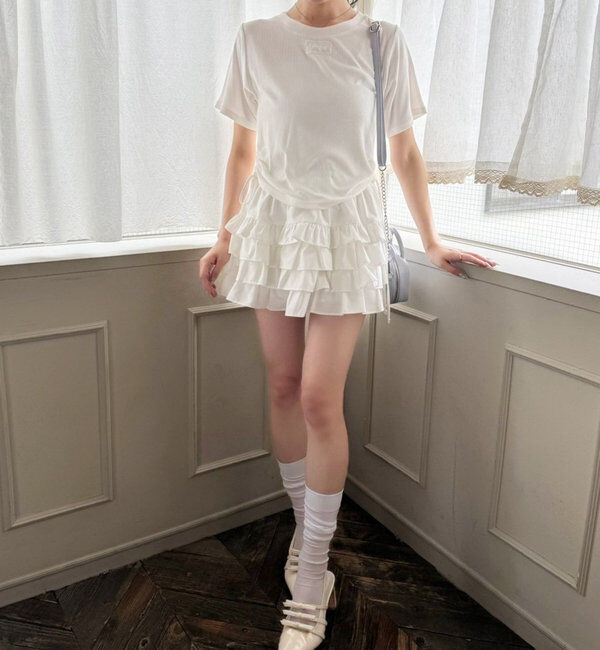  「ティアードフリルミニスカート」|スカート|