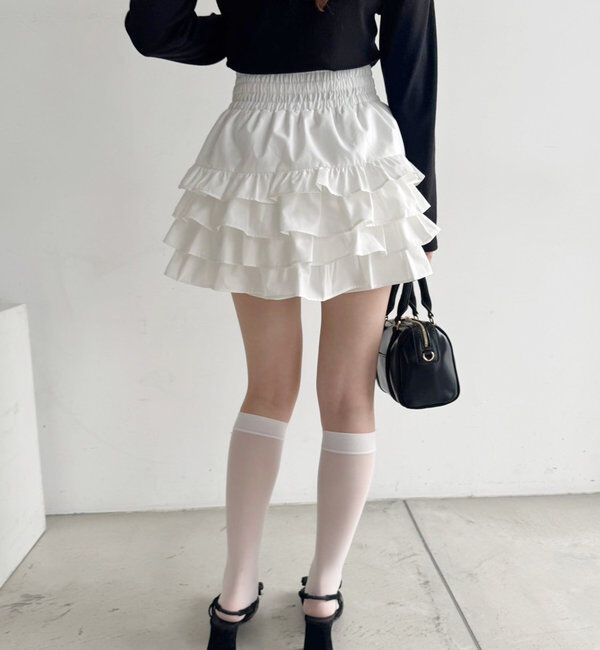  「ティアードフリルミニスカート」|スカート|