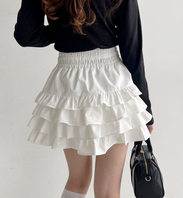  「ティアードフリルミニスカート」|スカート|