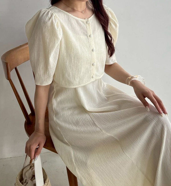  「【WEB限定リバイバル】しぼしぼマルチウェイワンピース」|ワンピース|オフホワイト