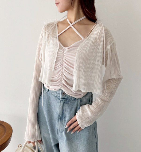  「ホック付きシアーカーデ」|ニット・セーター|