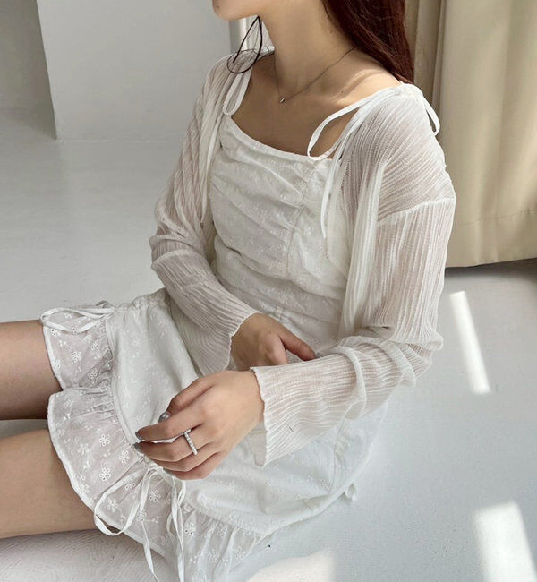  「ホック付きシアーカーデ」|ニット・セーター|