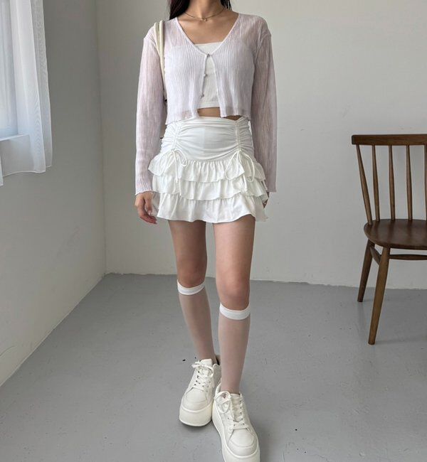  「ホック付きシアーカーデ」|ニット・セーター|