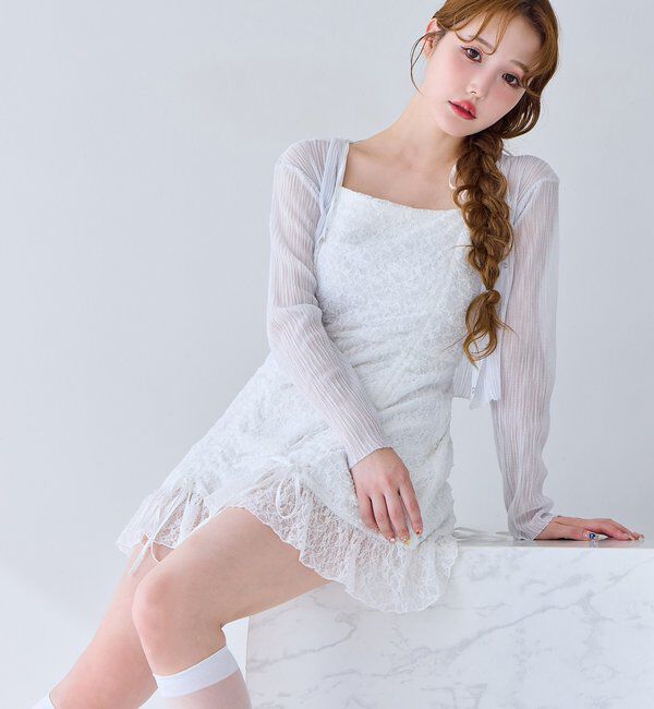  「ホック付きシアーカーデ」|ニット・セーター|