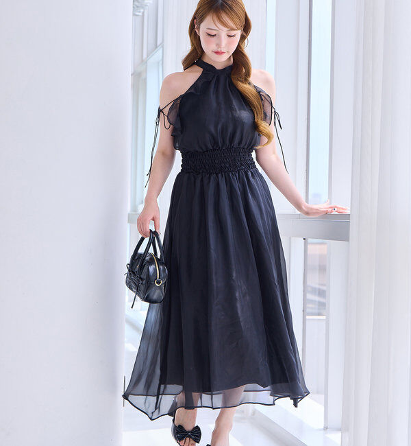  「【Fluffy Romance collection】アメスリロングワンピース」|ワンピース|ブラック