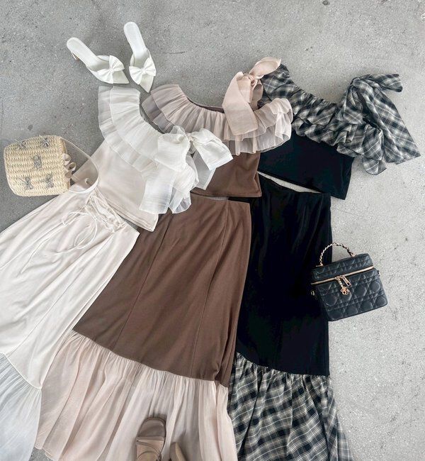  「セットで着れる／ワンショルリボントップス」|プルオーバー|