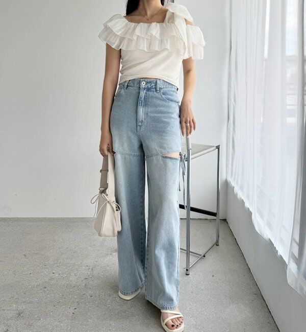  「セットで着れる／ワンショルリボントップス」|プルオーバー|