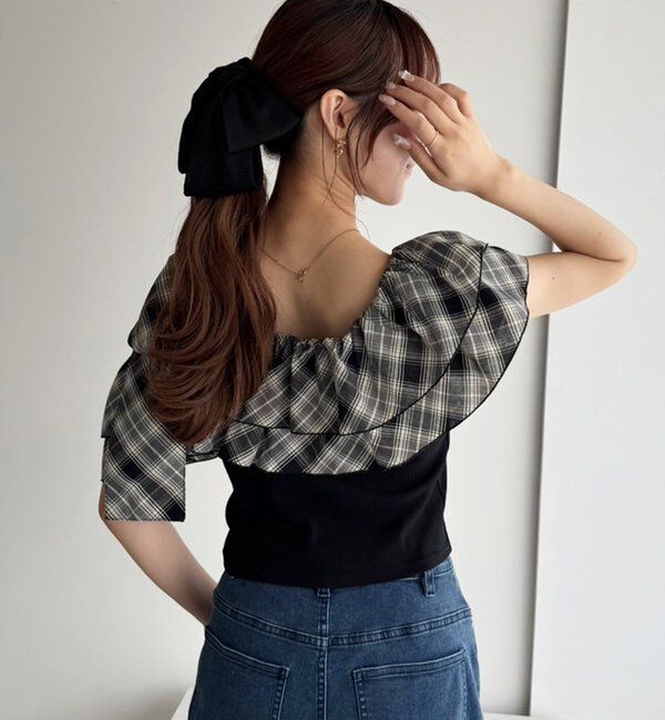  「セットで着れる／ワンショルリボントップス」|プルオーバー|