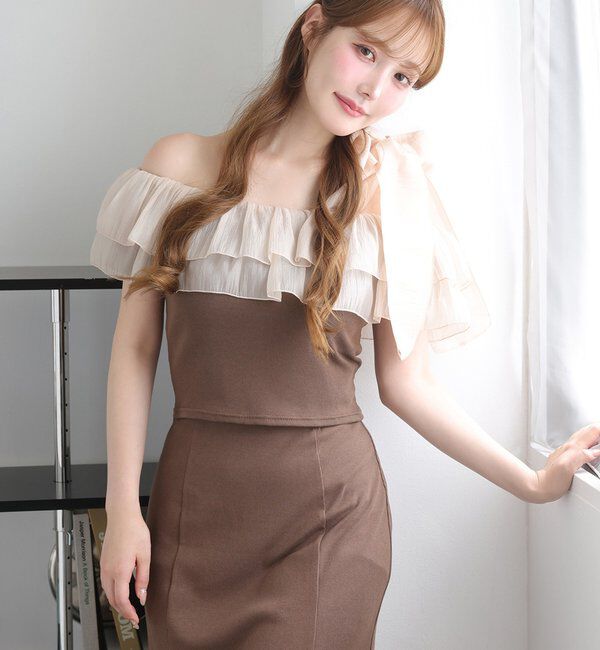  「セットで着れる／ワンショルリボントップス」|プルオーバー|