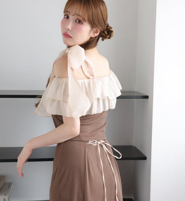  「セットで着れる／ワンショルリボントップス」|プルオーバー|
