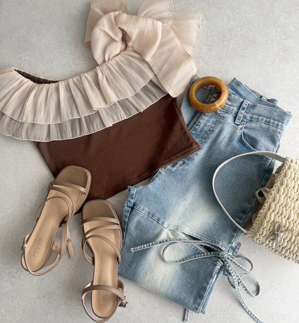  「セットで着れる／ワンショルリボントップス」|プルオーバー|