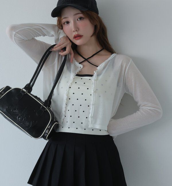  「レース付きカットカーディガン」|プルオーバー|