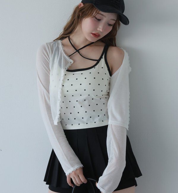  「レース付きカットカーディガン」|プルオーバー|