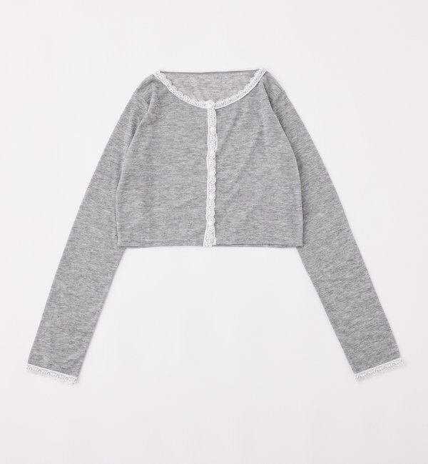  「レース付きカットカーディガン」|プルオーバー|