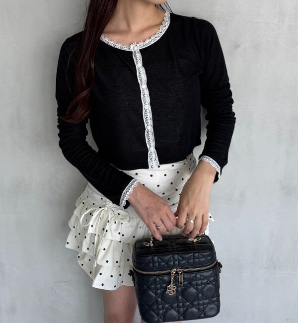  「レース付きカットカーディガン」|プルオーバー|