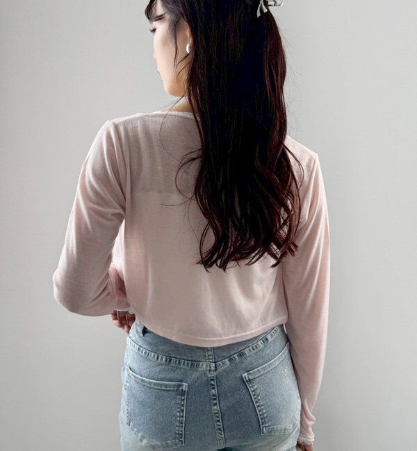  「レース付きカットカーディガン」|プルオーバー|