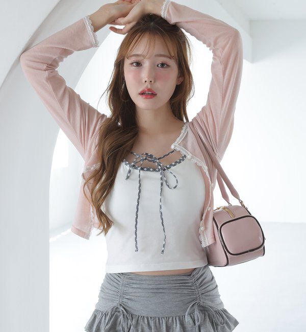  「レース付きカットカーディガン」|プルオーバー|