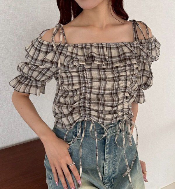  「ドロストフリルブラウス」|シャツ・ブラウス|