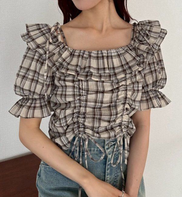  「ドロストフリルブラウス」|シャツ・ブラウス|