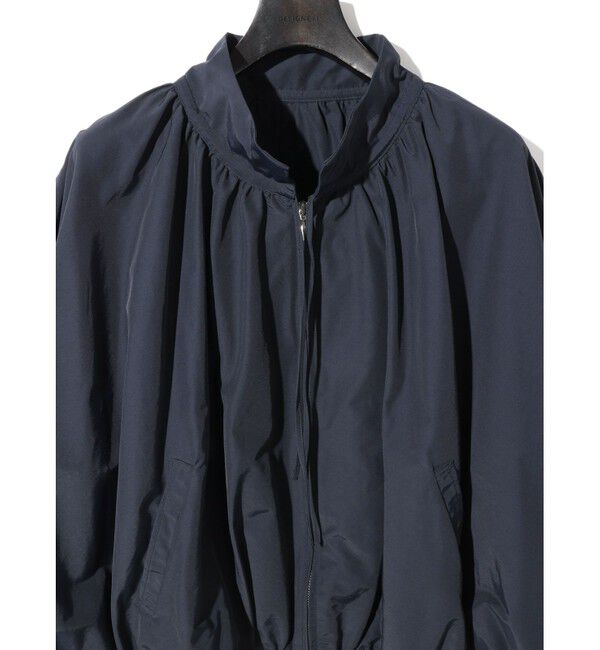 MIDIUMISOLID「MIDIUMISOLID for Ladies コットン/ナイロンスピンドルギャザーブルゾン」|テーラードジャケット|