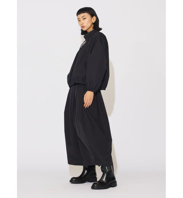 MIDIUMISOLID「MIDIUMISOLID for Ladies コットン/ナイロンスピンドルギャザーブルゾン」|テーラードジャケット|