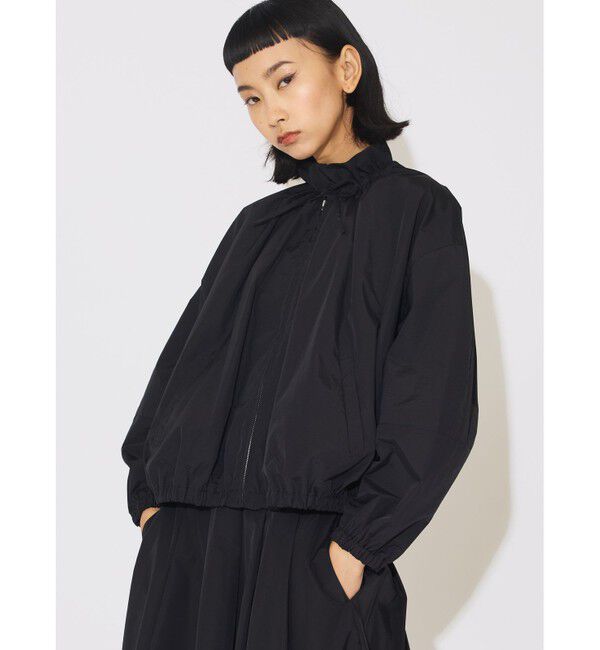 MIDIUMISOLID「MIDIUMISOLID for Ladies コットン/ナイロンスピンドルギャザーブルゾン」|テーラードジャケット|