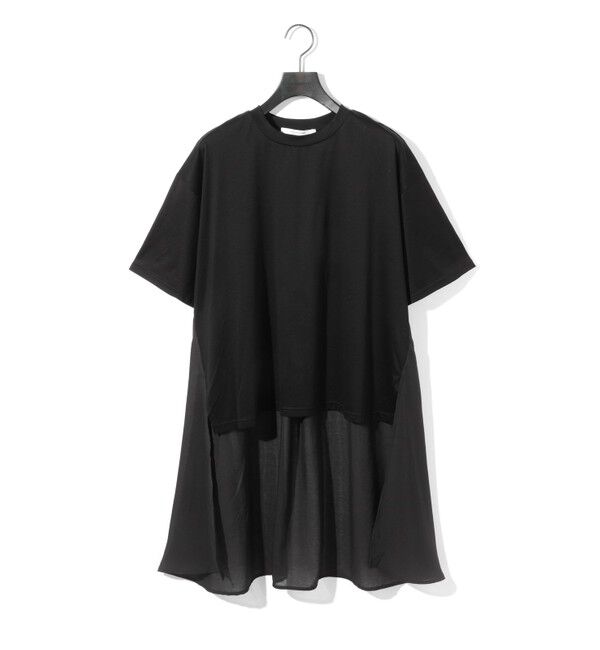 MIDIUMISOLID「MIDIUMISOLID for Ladies ウーブンコンビネーションT」|Tシャツ・カットソー|ブラック