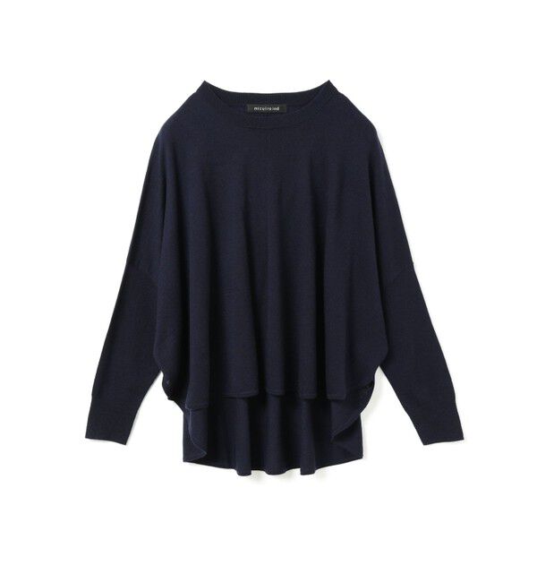 mizuiro ind「mizuiro ind フロントシームコクーンプルオーバー」|ニット・セーター|ネイビー