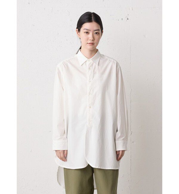 MidiUmi「MidiUmi ワイドロングシャツ」|シャツ・ブラウス|オフホワイト