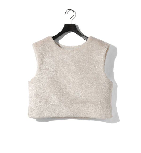 MIDIUMISOLID「MIDIUMISOLID for Ladies フリースファーベスト」|ベスト・ジレ|グレージュ