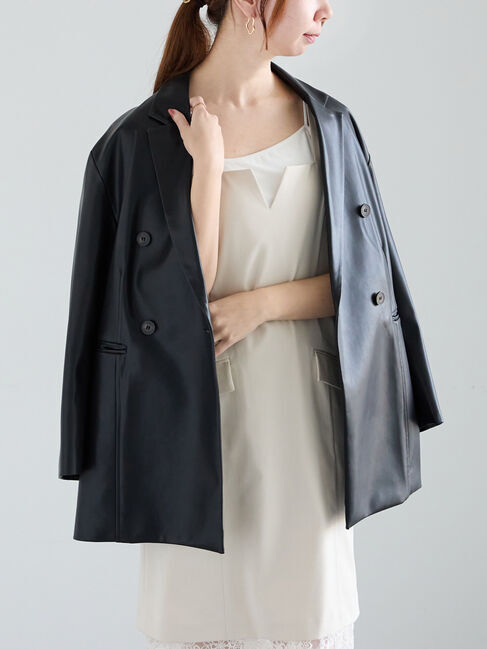 Te chichi「ファブリックアソートオーバージャケット《2025spring catalog item》」|その他|ブラック