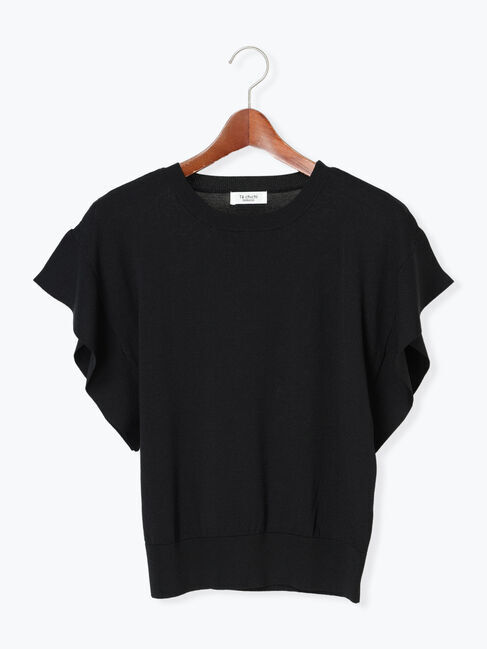 Te chichi TERRASSE「フレアスリーブニット」|ニット・セーター|ブラック