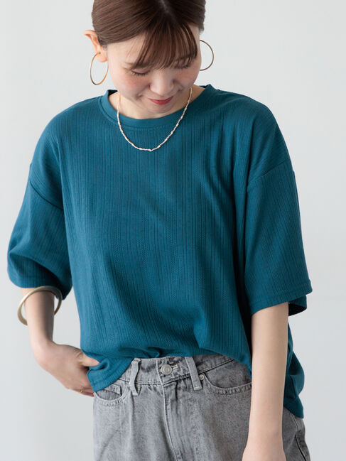 Lugnoncure「パターンメッシュTシャツ」|Tシャツ・カットソー|ブルー