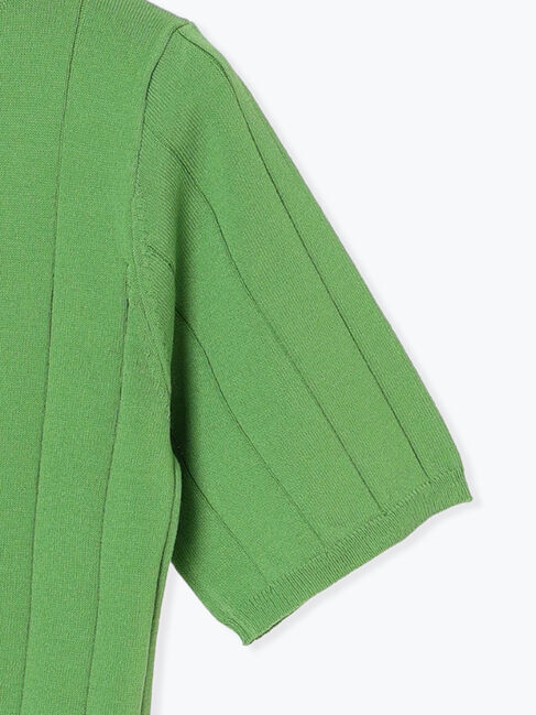 Te chichi TERRASSE「ワイドリブ半袖クルーネックニット」|ニット・セーター|
