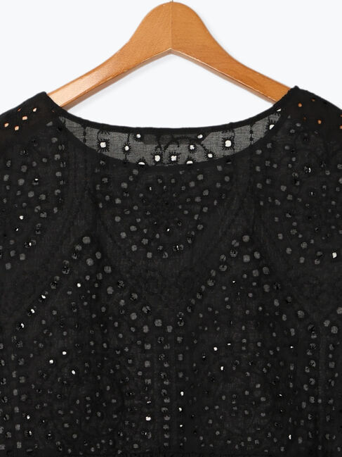 Lugnoncure「アイレットレース半袖ブラウス」|シャツ・ブラウス|