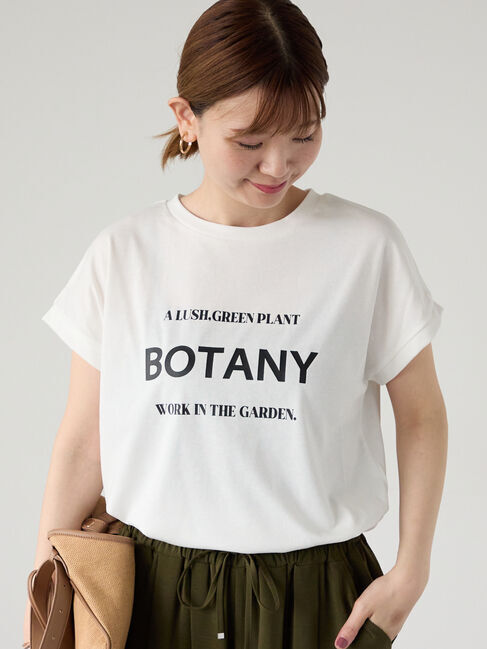 Lugnoncure「【接触冷感】フロントロゴフレンチスリーブTシャツ」|Tシャツ・カットソー|オフホワイト