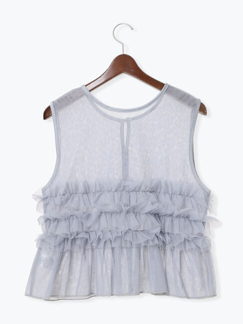 Te chichi TERRASSE「シアー重ねフリルベスト」|シャツ・ブラウス|