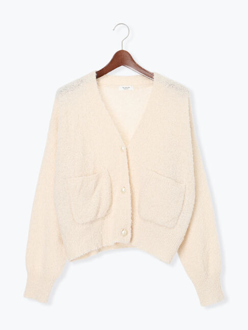 Te chichi TERRASSE「ブークレパール釦Vネックカーディガン」|カーディガン|オフホワイト