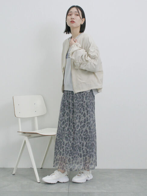 Samansa Mos2 blue「ラメプリーツアソート柄スカート」|スカート|