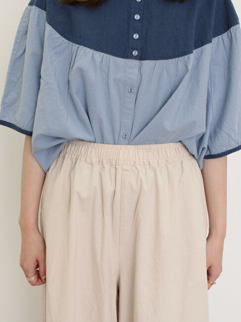 Samansa Mos2「【M/Lサイズ】裾切替ギャザーワイドパンツ」|その他|