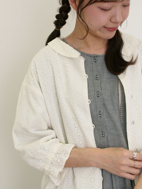 Samansa Mos2「オーバーレースちび襟ジャケット」|その他|