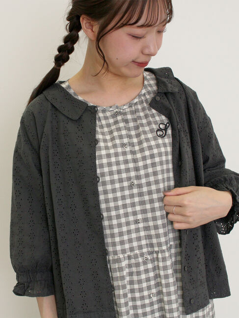 Samansa Mos2「オーバーレースちび襟ジャケット」|その他|