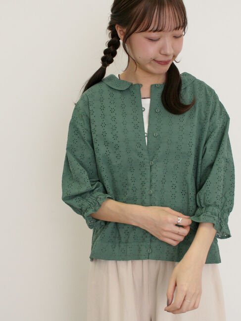 Samansa Mos2「オーバーレースちび襟ジャケット」|その他|