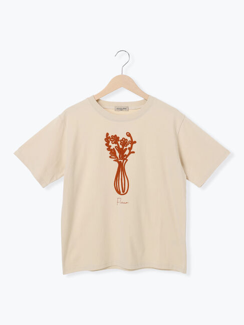 Samansa Mos2「花瓶柄コード刺繍Tシャツ」|Tシャツ・カットソー|