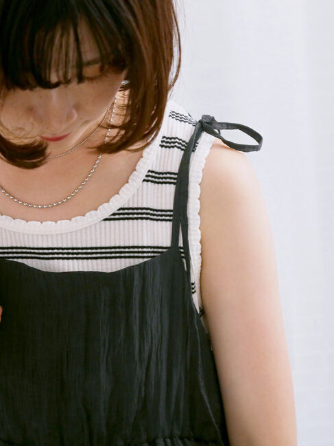 Samansa Mos2 blue「◎アソートリブタンク」|Tシャツ・カットソー|